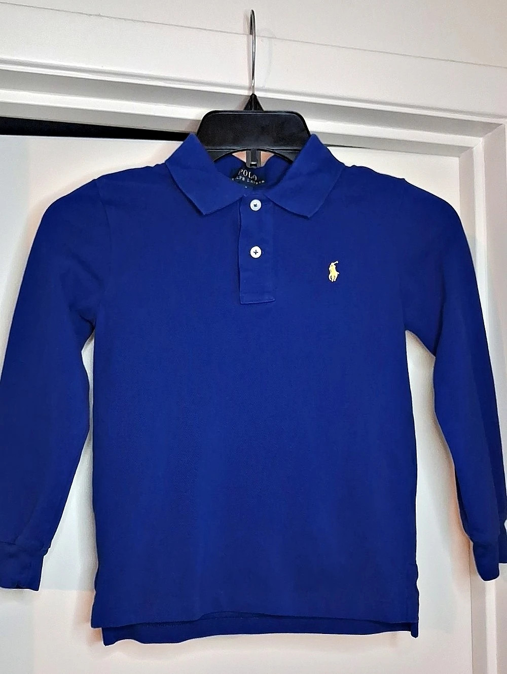 Polo Ralph Lauren Boys Long-Sleeve Cotton Polo Shirt Boys 7 Blue